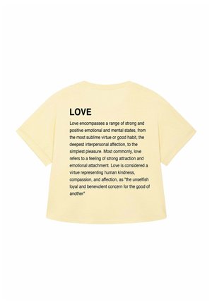 LOVE DEFINITION  BACK PRINT ROLLUP TEE OVERSIZED - Print T-shirt - butter