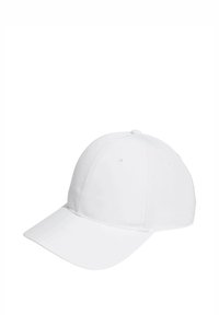 Witte honkbalpet van katoenmix, met een gebogen klep, gestikte details en ventilatiegaatjes op de kroon.