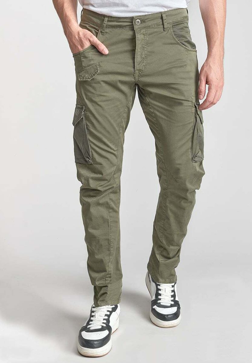 Pantalon Slim En Coton Vert D'eau - Marque Le Temps Des Cerises - Taille 40F (W30) - Occasion Très Bon état