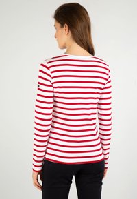 Armor lux CROZON MARINIÈRE - Langærmet T-shirt - blanc/braise