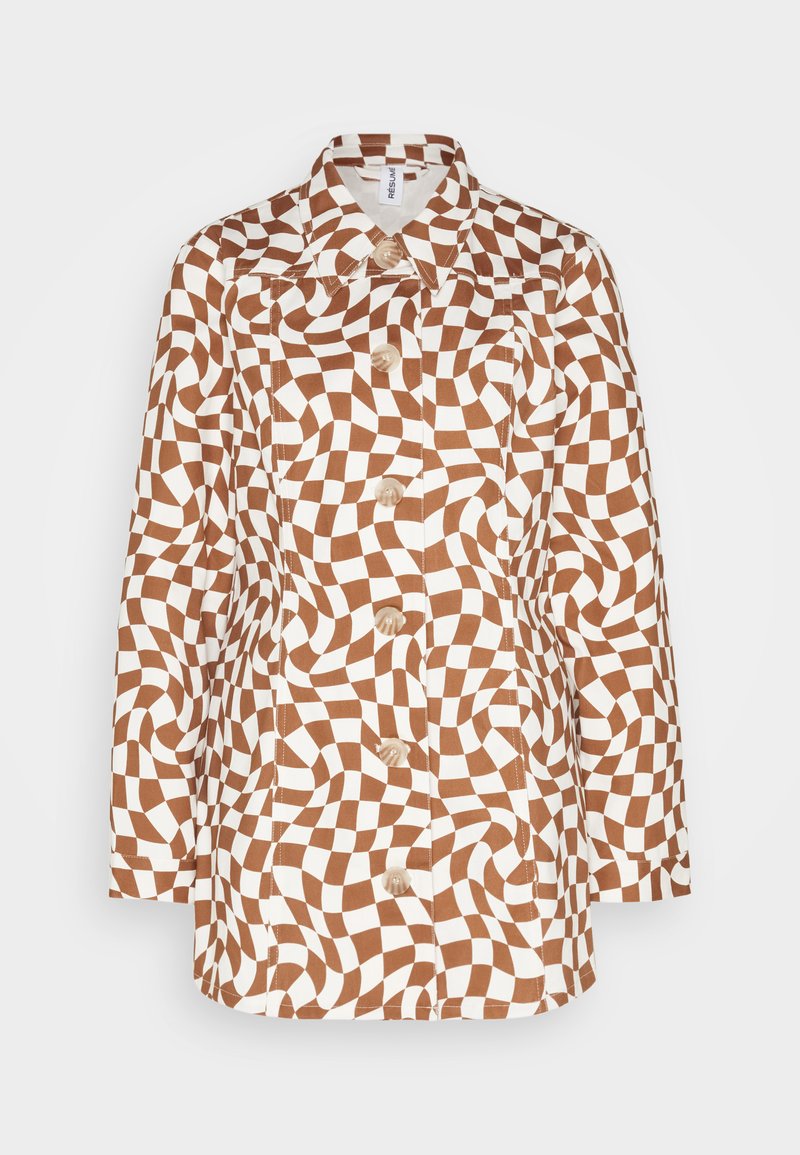 Résumé Halflange jas lichtbruin