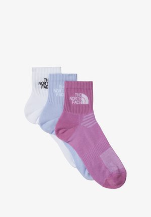 MULTI CUSH QUARTER 3 PACK - Calcetines de deporte - tnf white purple mint v