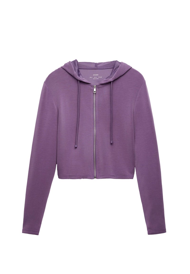 OYSHO SNUG CROP - Zip-up sweatshirt - lilac - Zalando.de