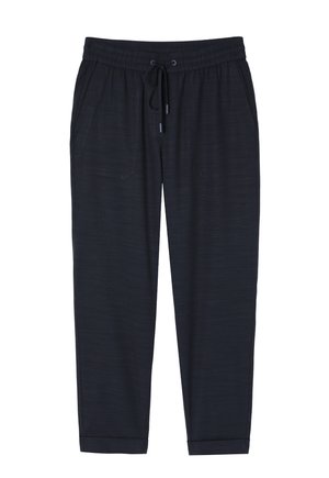 Marineblaue Jogginghose aus weichem Stoff, mit einem elastischen Bund und Kordelzug, zwei Seitentaschen und schmal zulaufenden Knöchelbündchen.