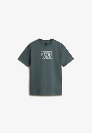 Szary bawełniany t-shirt z białym konturowym logo „VANS” na przodzie. Krótkie rękawy i okrągły dekolt. Klasyczny krój.