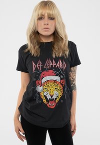 Paradiso Clothing DEF LEPPARD HOLIDAY LEPPARD CHRISTMAS - Print T-shirt - black