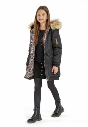 PARKA WITH FUR TRIM HOOD - Geacă - black sand