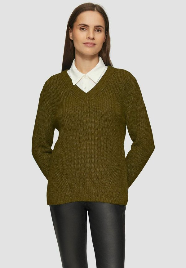 V-AUSSCHNITT LANGARM - Strickpullover - grün