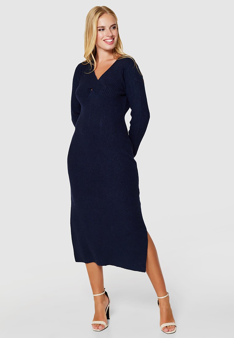 Closet Gebreide jurk donkerblauw