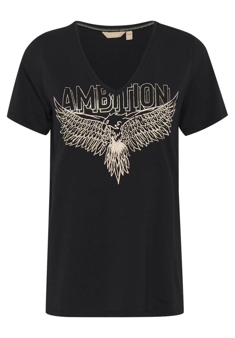 culture T-shirt print zwart