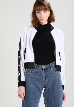 LADIES BUTTON UP TRACK JACKET - Giubbotto Bomber - white/black/white