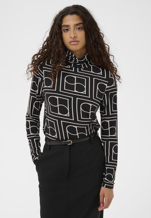 HANADI PRINTED ROLLNECK  - Top s dlhým rukávom - black w white monogram
