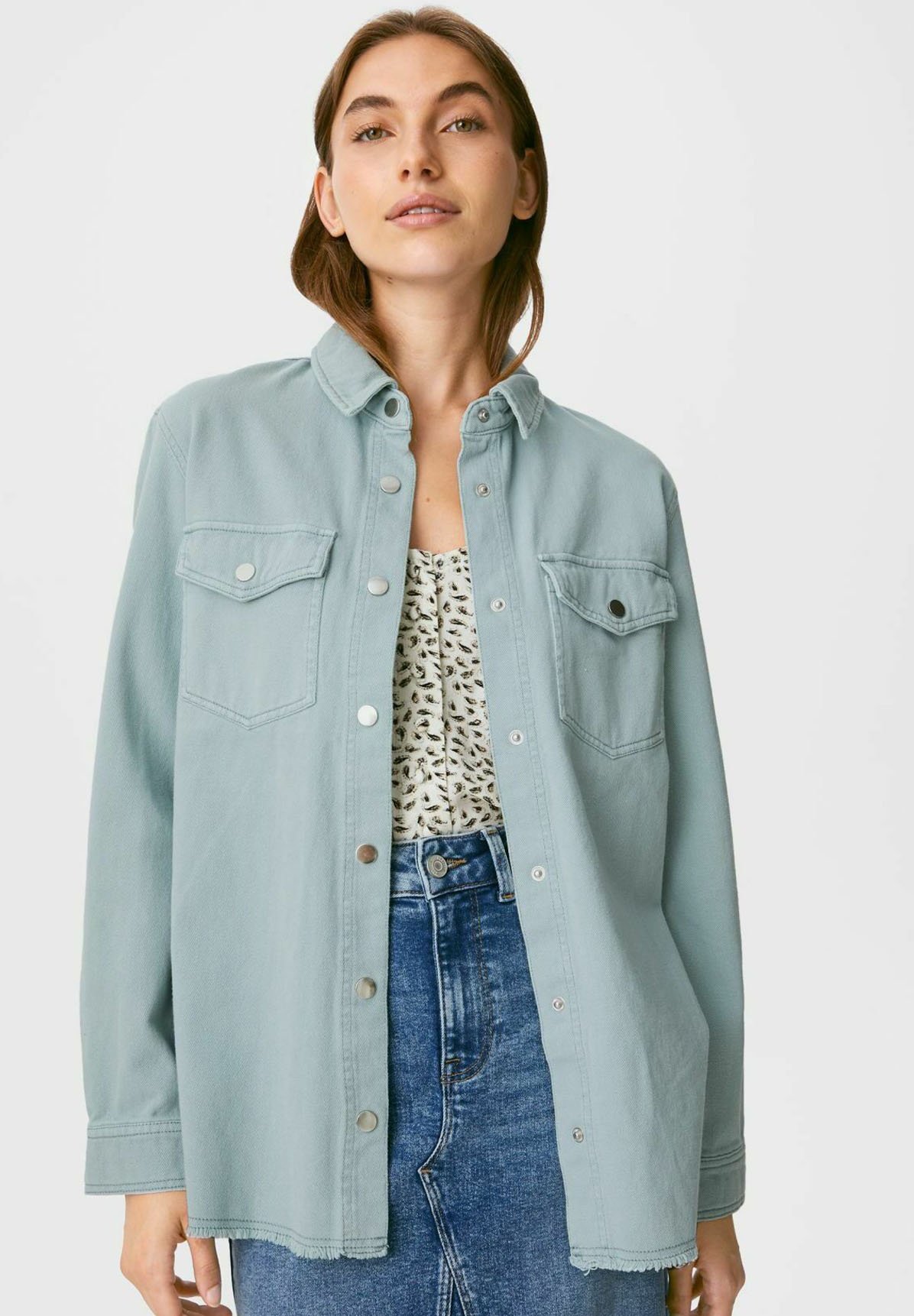 turquoise denim jacket