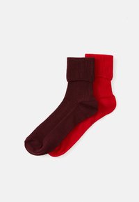 FOLDED CUFF 2 PACK - Ponožky - dark red