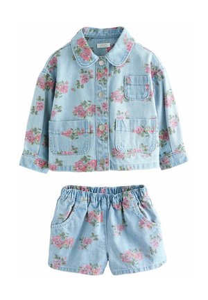 Next REGULAR FIT - PRINTED AND SET - Kratke hlače iz džinsa - blue denim