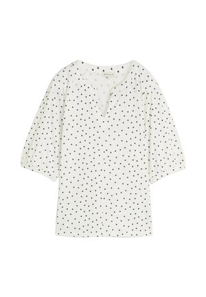 TOM TAILOR, TOM TAILOR T-SHIRT T-SHIRT MIT PUNKTEMUSTER - Blouse - white small dot design