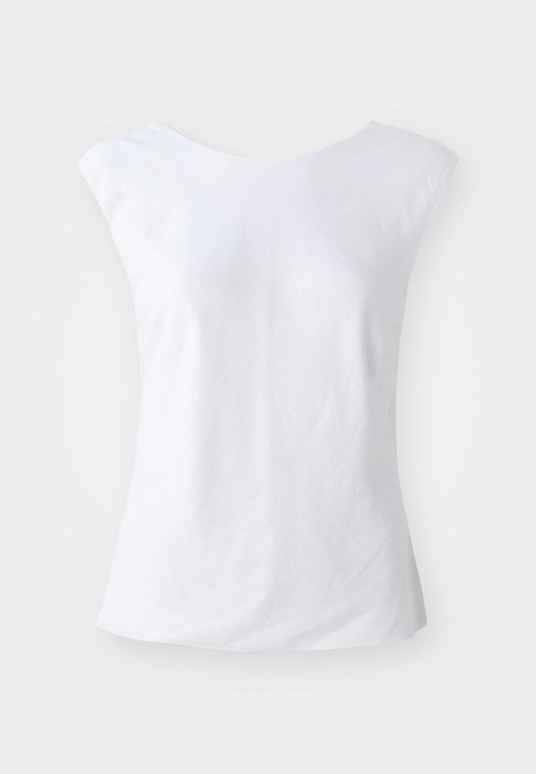 Linen-Blend Skimming Shell Top - Top - turquoise3