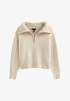 COLLARED HALF ZIP - Trui - cream
