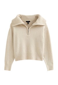 COLLARED HALF ZIP - Trui - cream