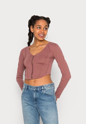 SEAM DETAIL ZIP FRONT CORSET ROSE - Maglietta a manica lunga - rose