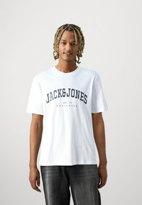 Jack & Jones JJECALEB VARSITY TEE O NECK 2 PACK - Majica kratkih rukava s printom - navy blazer/white