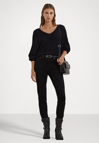 Lauren Ralph Lauren RIB KNIT DOLMAN SLEEVE SWEATER - Pulóver - black