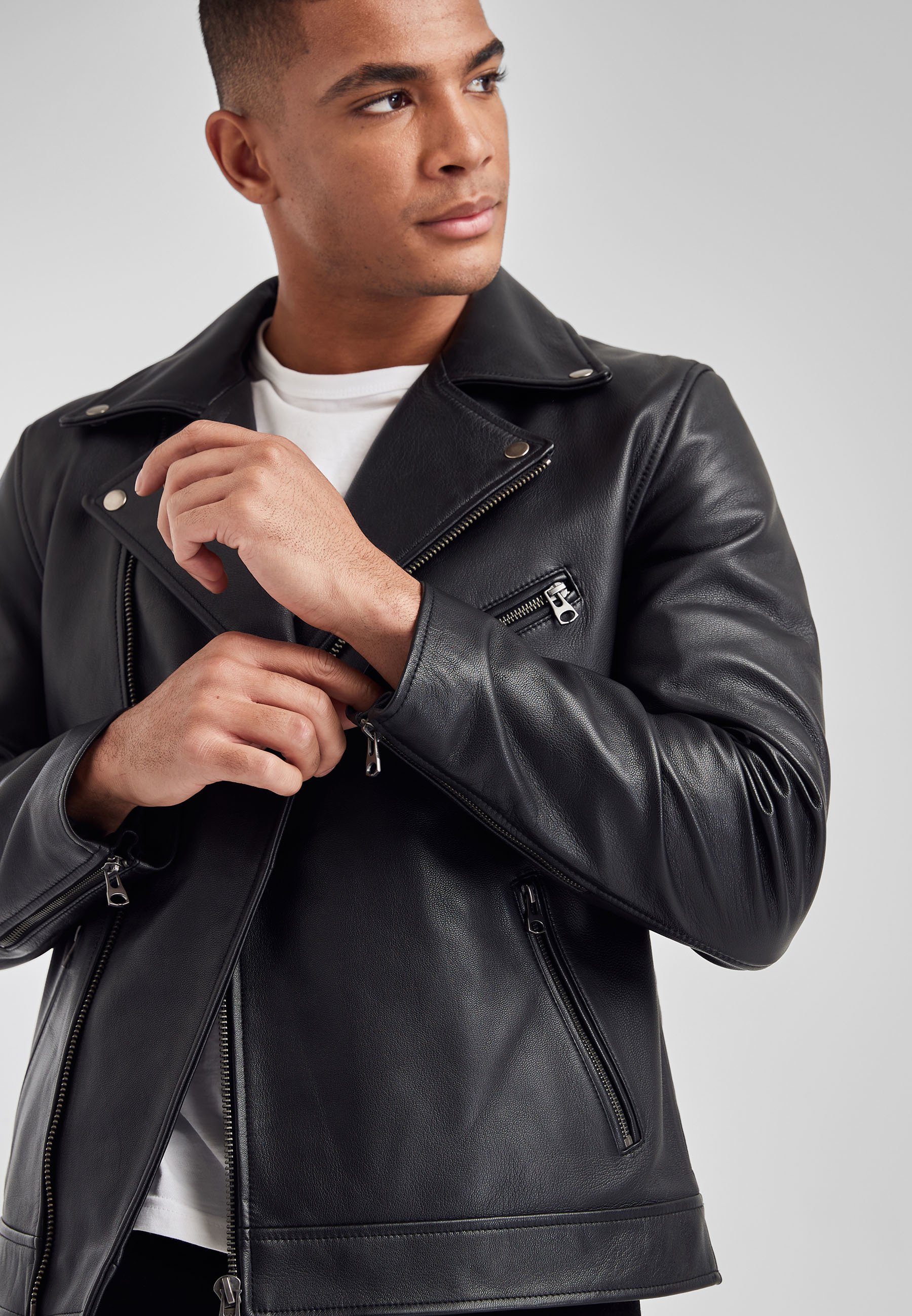 Next BLACK SIGNATURE LEATHER BIKER 