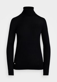 SILK BLEND ROLL NECK - Pulóver - black