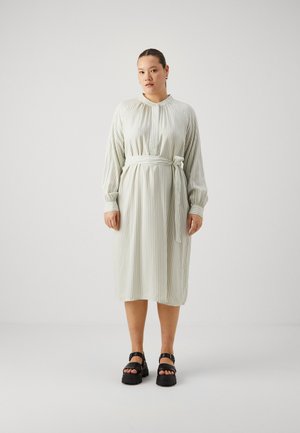 CARLONNIE LIFE STRIPE DRESS - Skjortklänning - subtle green/cloud dancer