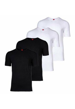 4ER PACK - RUNDHALS - T-shirts basic - weiß schwarz