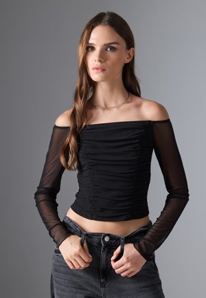 Top s dlhým rukávom - black