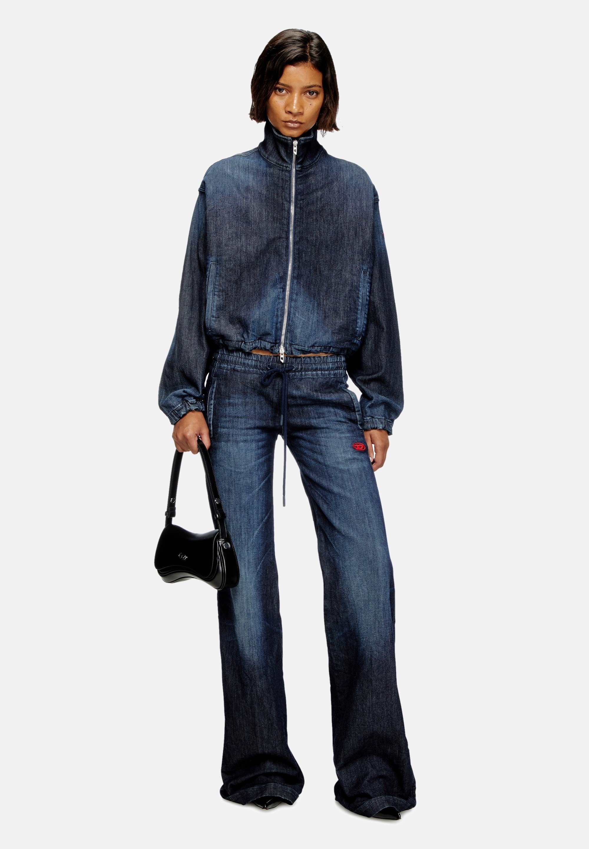 Diesel 1996 D-SIRE - Wide leg/czarny denim - Zalando.pl
