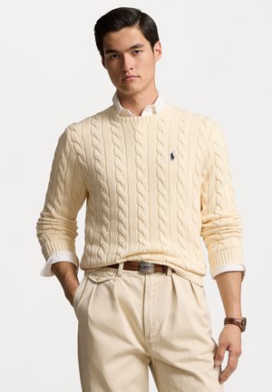 CABLE-KNIT COTTON JUMPER - Svetrík - beige