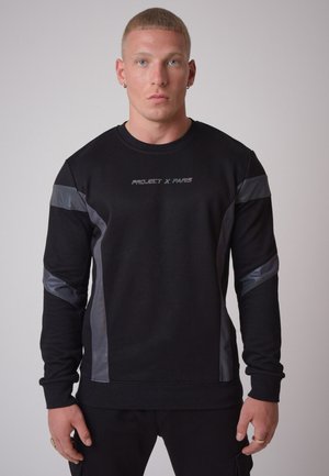 COL ROND EMPIÈCEMENT RÉFLÉCHISSANT - Sweater - black