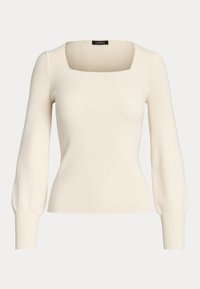 Lauren Ralph Lauren RIB KNIT PUFF SLEEVE SWEATER - Pulover - mascarpone cream