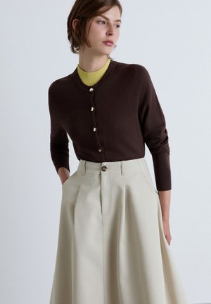 Calliope, MAGLIA TINTA UNITA - Cardigan - cioccolato scuro