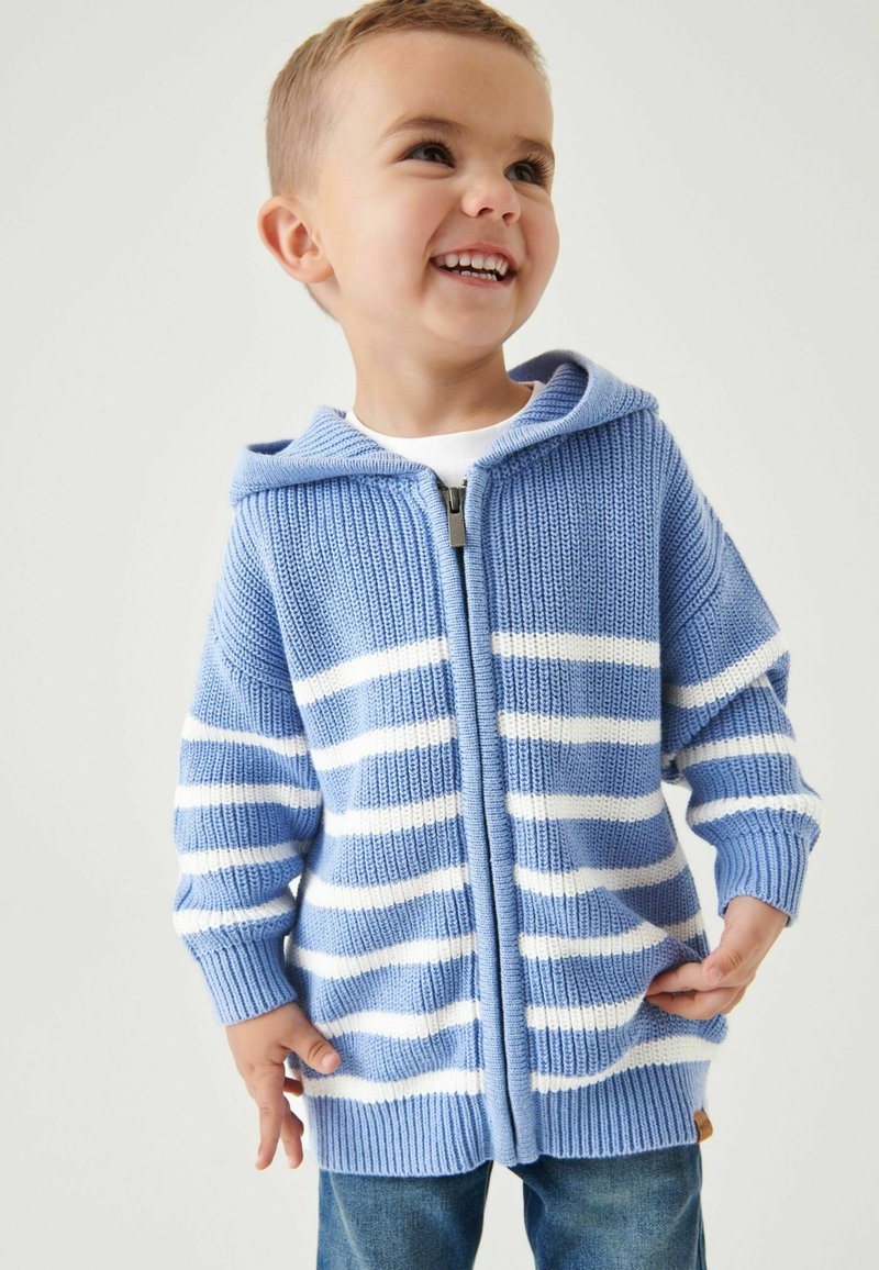 Next KNITTED ZIP THROUGH HOODIE - Strickjacke - blue/blau - Zalando.at
