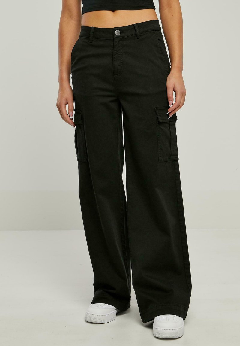 Urban Classics - WIDE LEG TWILL - Cargobukser - black, Forstør