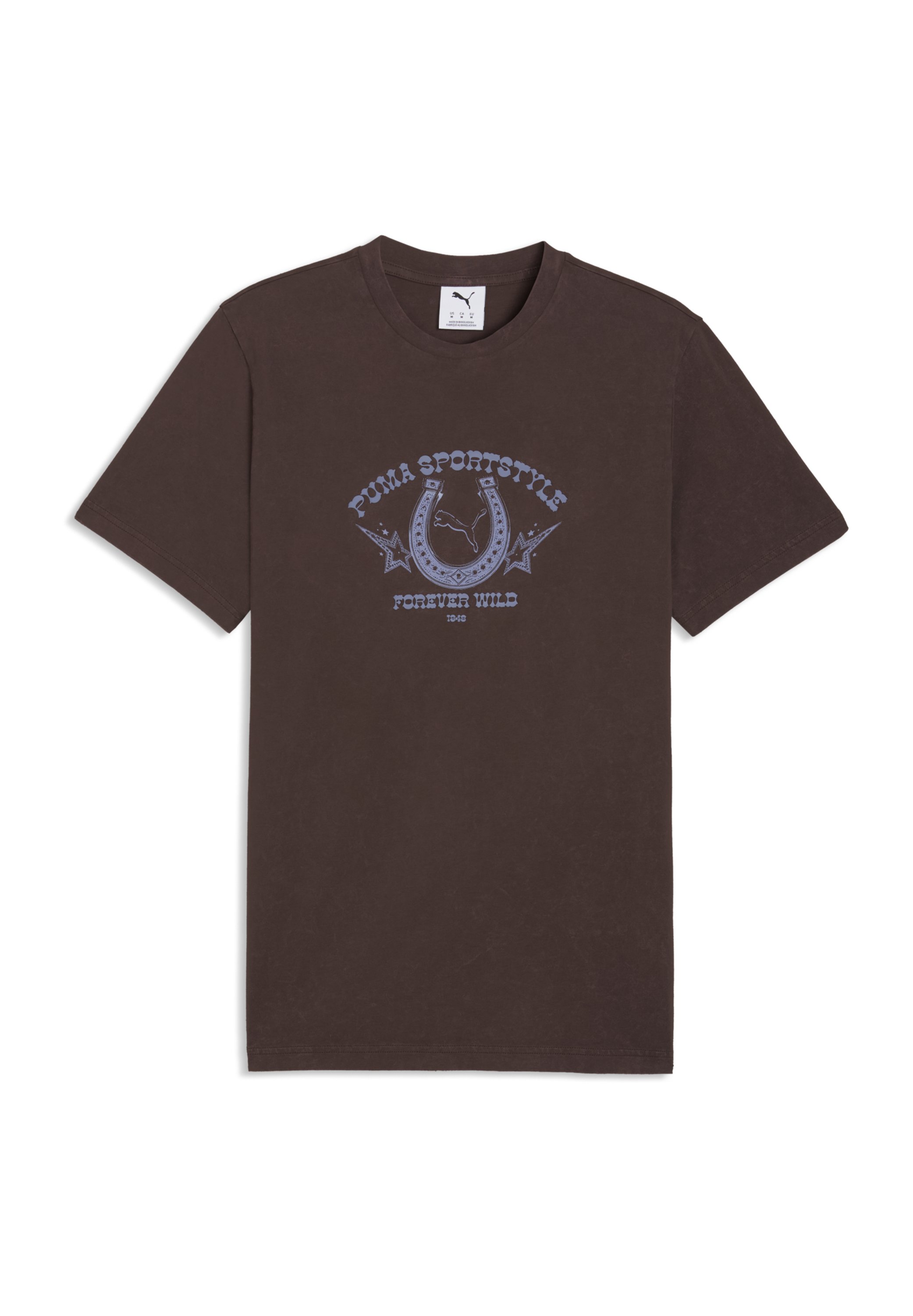 Puma GRAPHIC RETRO WASHED T-SHIRT - Triko s potiskem - chocolate brown