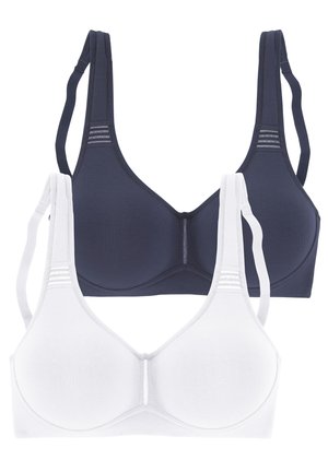 LASCANA 2 PACK - T-Shirt BH - marine /weiß
