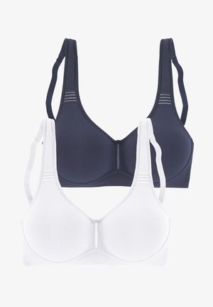 LASCANA, 2 PACK - T-Shirt BH - marine /weiß