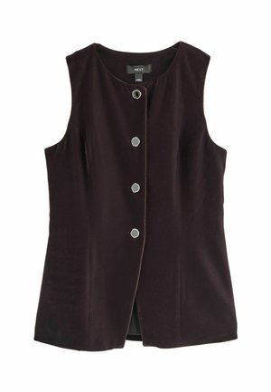 REGULAR FIT CREW NECK BUTTON THROUGH  - Bodywarmer - chocolate brown matte