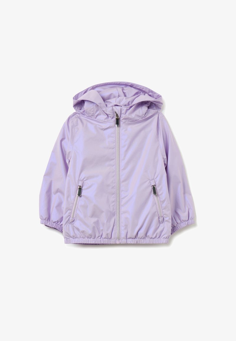 Lichtpaarse, lichte hooded jacket met een rits aan de voorkant, twee zijzakken, elastische manchetten en een gerimpelde zoom voor een strakke pasvorm.