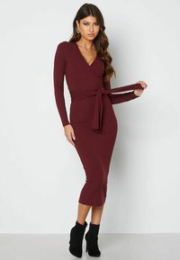 Bubbleroom RIB JERSEY MIDI DRESS Tubino bordeaux - Main Image