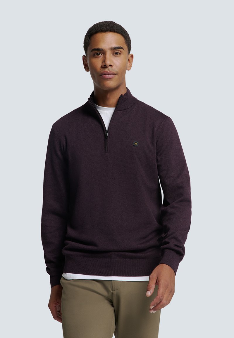 NO EXCESS HALF ZIP  COLOURED MELANGE - Trui - aubergine