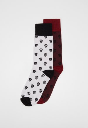 SKULL ALLOVER 2 PACK - Chaussettes - cherry/white