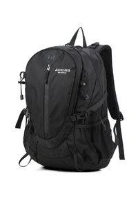 Zaino AOKING nero con parte anteriore testurizzata, molteplici tasche, spallacci regolabili e maniglia superiore per un facile trasporto.