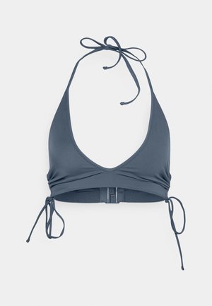 Weekday PAM HALTERNECK BIKINI TOP - Haut de bikini - blue medium dusty