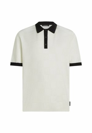 KARL LAGERFELD, KARL LAGERFELD POLO MONOGRAM CHECKED - Polo - cannoli cream-black