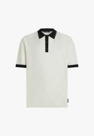KARL LAGERFELD, KARL LAGERFELD POLO MONOGRAM CHECKED - Polo - cannoli cream-black